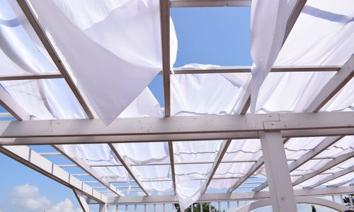 Low angle view of bridge against sky