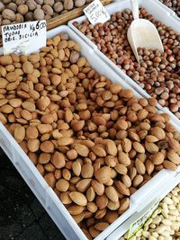 High angle view of food for sale at market