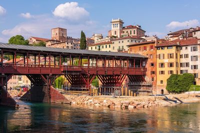 View of bridge over river