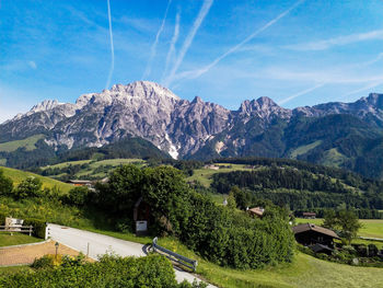 Scenic view of mountains against sky