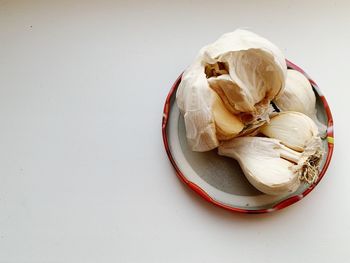 High angle view of ice cream on table