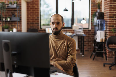 Businessman working at office