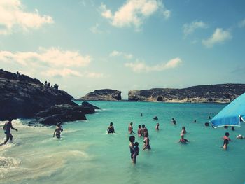 Group of people on beach