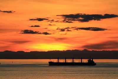 Scenic view of sunset over sea