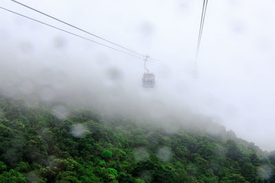 Overhead cable car in the rainy season hong kong 