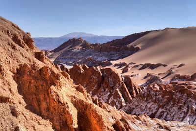 Panoramic view of snowcapped mountains against sky