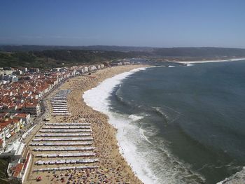 High angle view of beach against sky