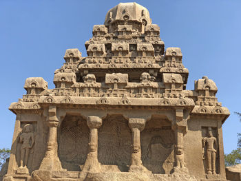 View of old ruins against clear sky in mahabalipuram, tamilnadu 