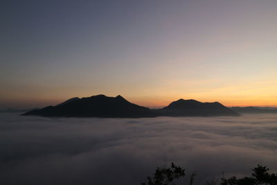 Beautiful landscape in the mountains at sunrise, traveling concept.chiang khan loei, thailand.