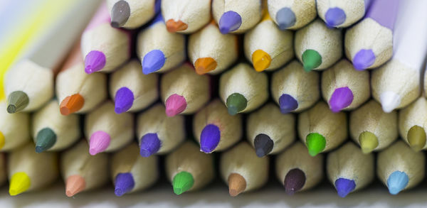 Close-up of colored pencils