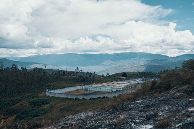 Scenic view of prison against sky