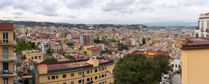 High angle view of townscape against sky