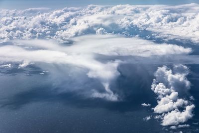 Aerial view of clouds over sea