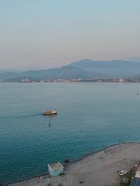 High angle view of sea against sky