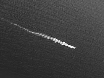 High angle view of boat in sea