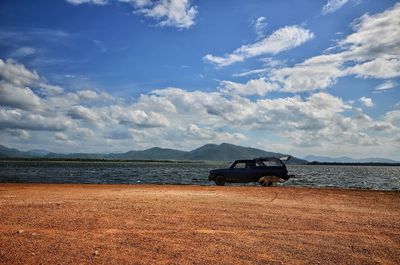 Scenic view of beach against sky