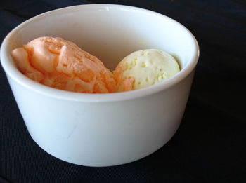 Close-up of ice cream in bowl