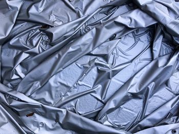 Full frame shot of crumpled automobile cover