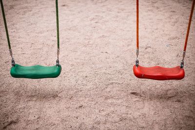 Empty swing in park