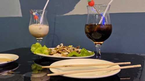 Close-up of drink on table