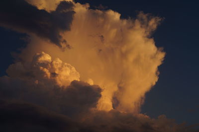 Low angle view of dramatic sky during sunset