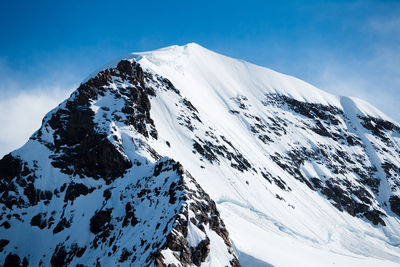 Scenic view of snow covered mountains against sky