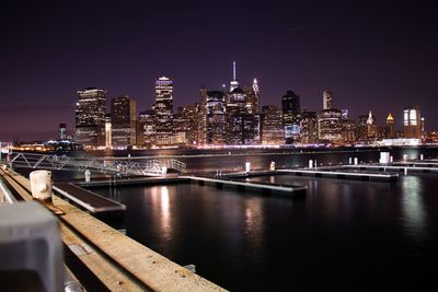 Illuminated city at night