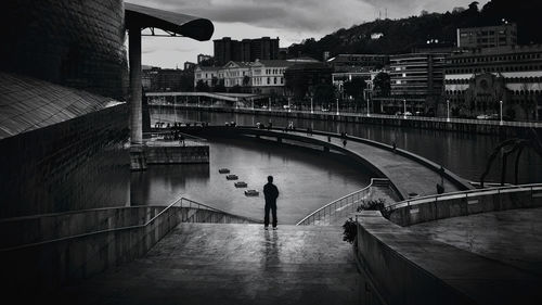 Bridge over river in city