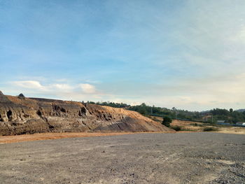 Scenic view of land against sky