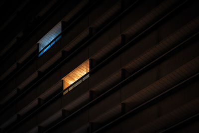 Low angle view of illuminated building at night