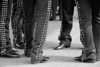 Low section of mariachis standing at plaza garibaldi