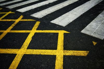 Full frame shot of markings on road