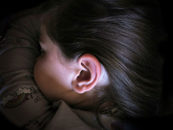 Close-up of girl sleeping