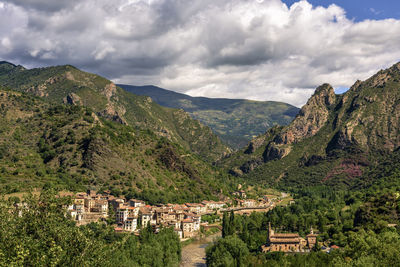 Scenic view of mountains against sky