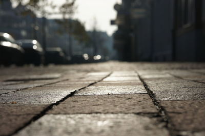 Surface level of wet street