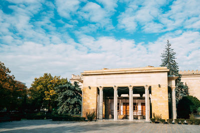 Exterior of old building against sky