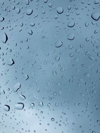 Full frame shot of wet glass window
