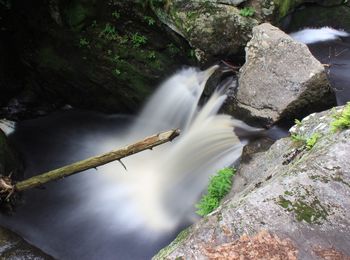 High angle view of waterfall