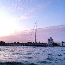 View of river at sunset