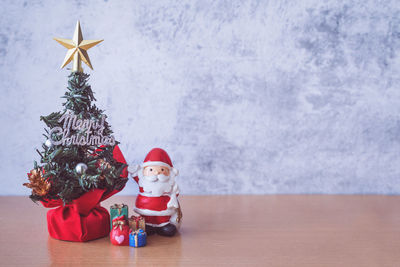 Christmas decoration on table