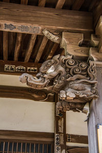 Low angle view of ornate ceiling in old building