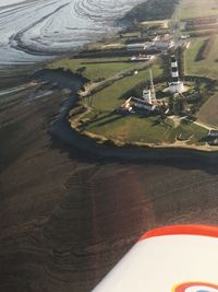 Aerial view of agricultural landscape