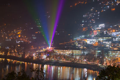 Illuminated city at night