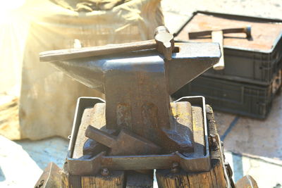 Close-up of rusty machine part