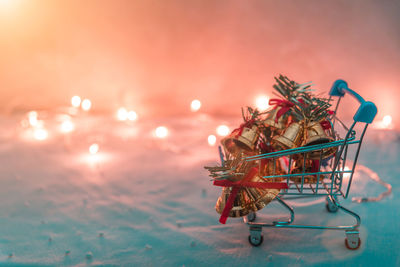 Close-up of illuminated christmas lights