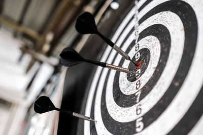 Close up of dart board in a pub