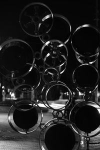 Close-up of empty glasses on table