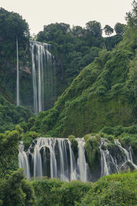 Scenic view of waterfall