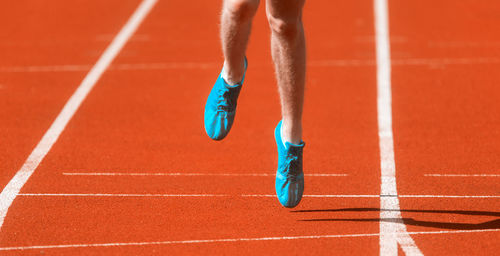 Low section of man running