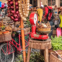 Shopping cart for sale at market stall